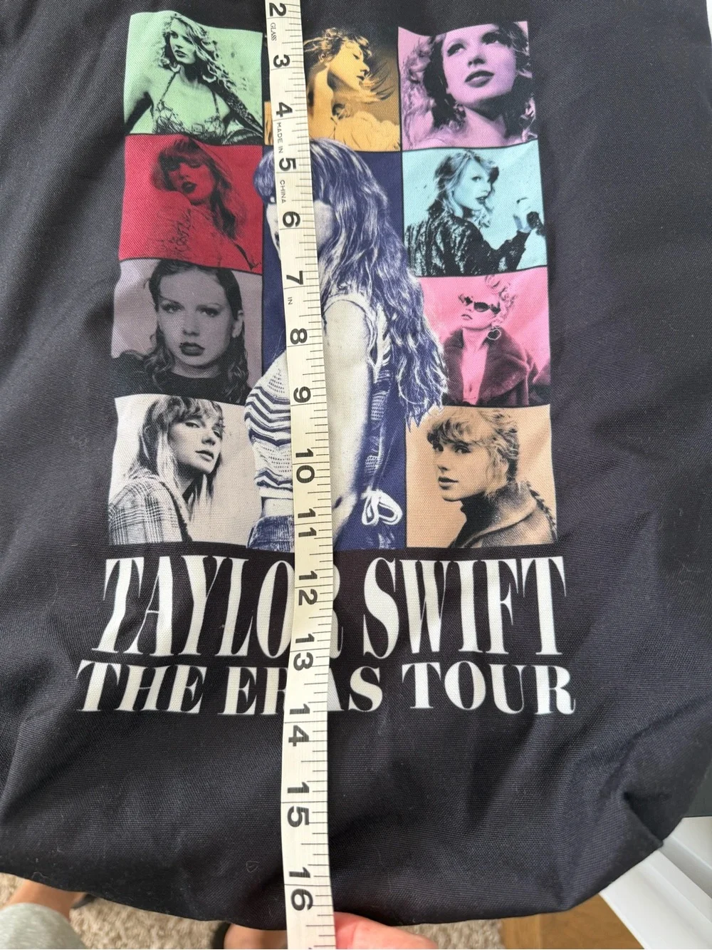Taylor Swift Black Multicolor Photo-Grid Eras Tour Tote Bag